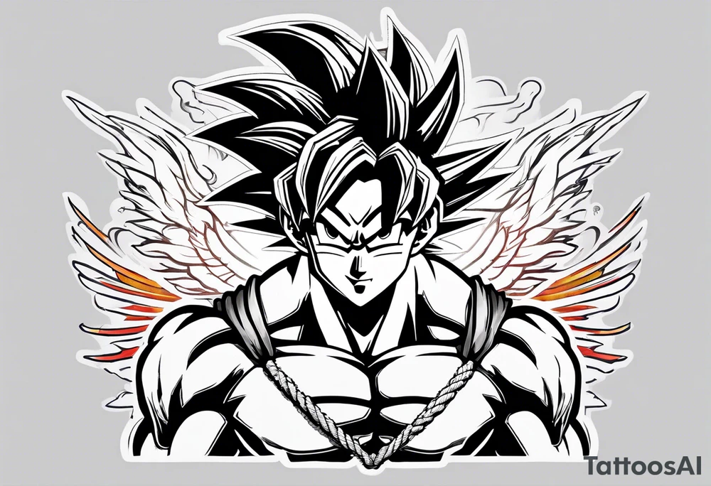 Tattoo on arm with goku with wings tattoo idea
