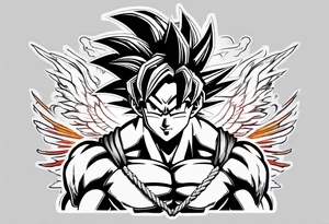 Tattoo on arm with goku with wings tattoo idea