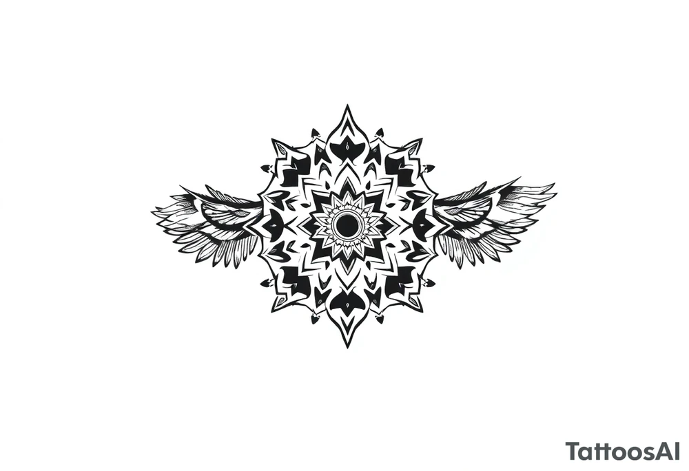 spiritual feathers ornamental mandala indian shaman rune tattoo idea