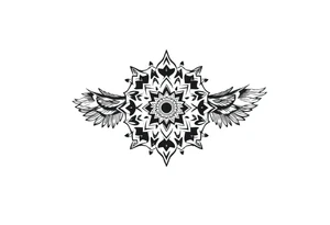 spiritual feathers ornamental mandala indian shaman rune tattoo idea