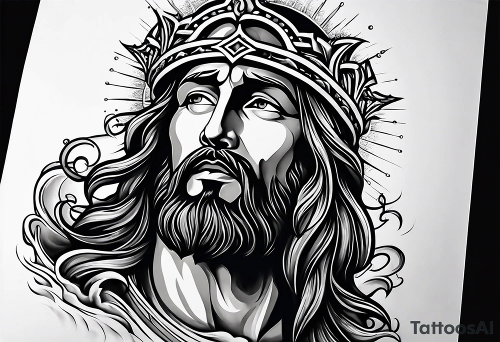Jesus calming the sea tattoo idea