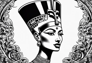 Nefertiti face semi realism tattoo idea