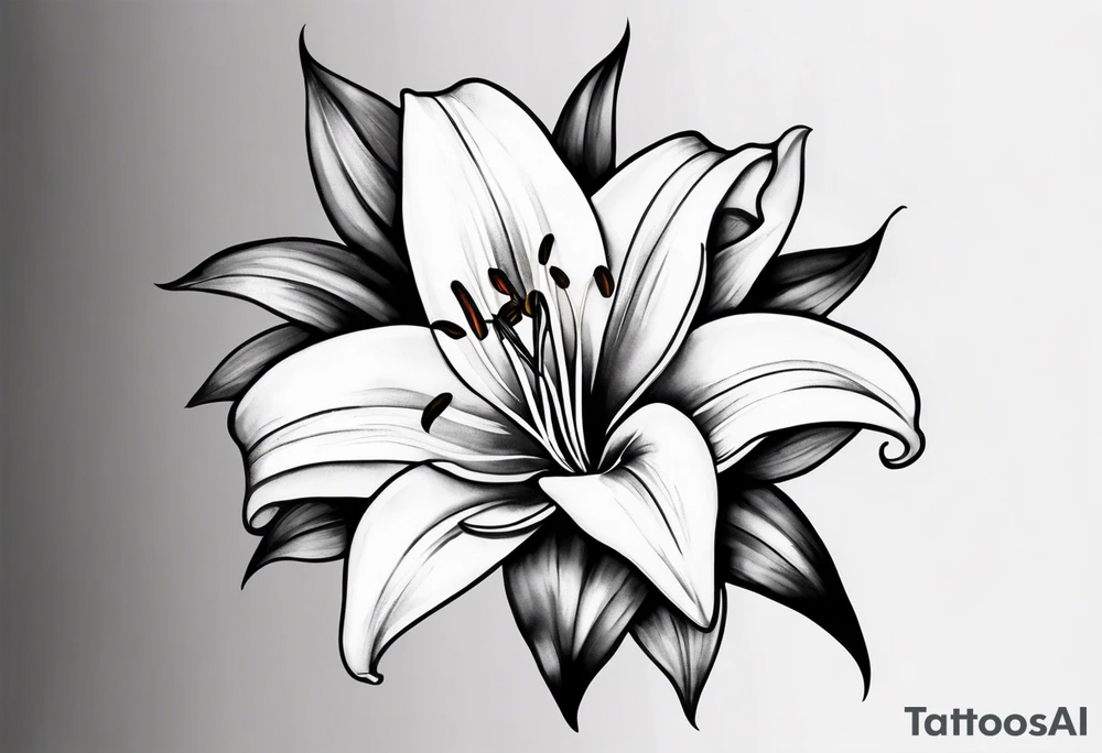 Small lily tattoo idea