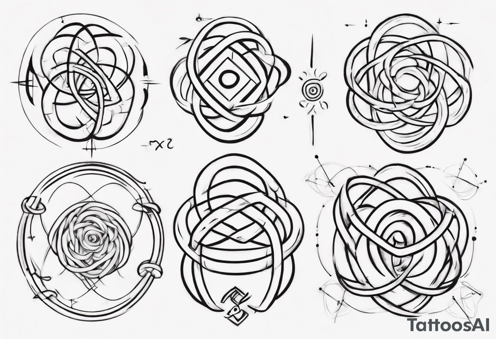 The mathematical 6,1 prime knot  that is cute, shape it like a friendship graph tattoo idea