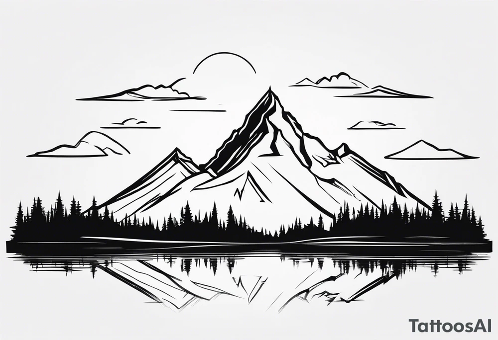 Minimalist mountain range tattoo idea
