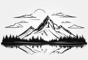 Minimalist mountain range tattoo idea