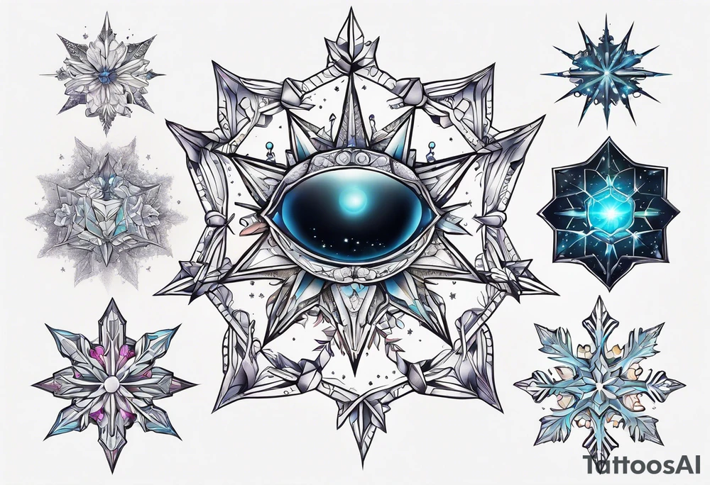 Constellation, animal alien, snowflake tattoo idea