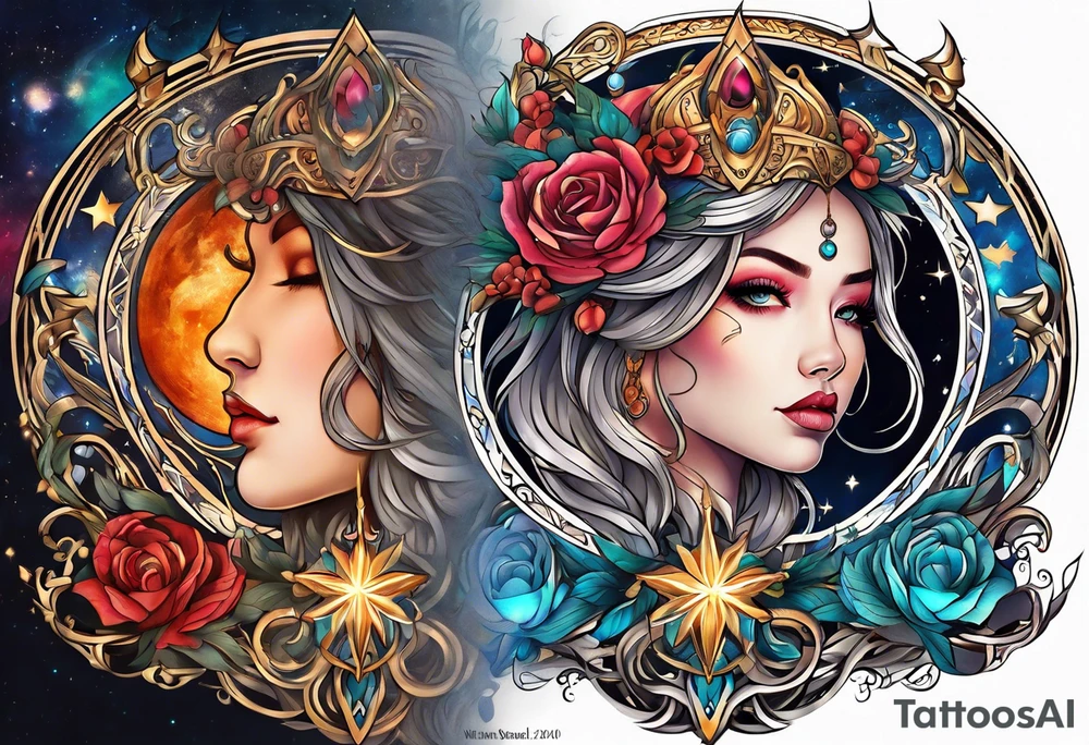 Celestial body tattoo idea