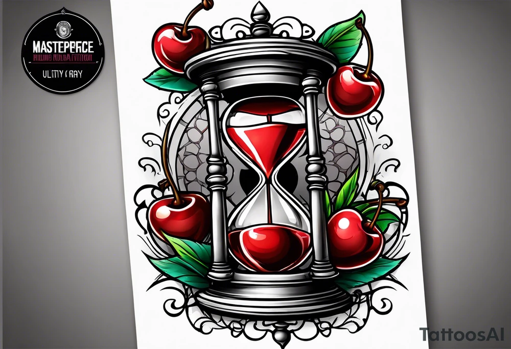 Cherry hourglass tattoo idea