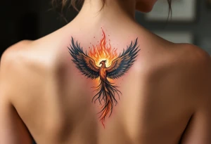 Phoenix rising from the ashes tattoo idea