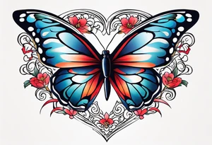 heart and butterfly tattoo idea