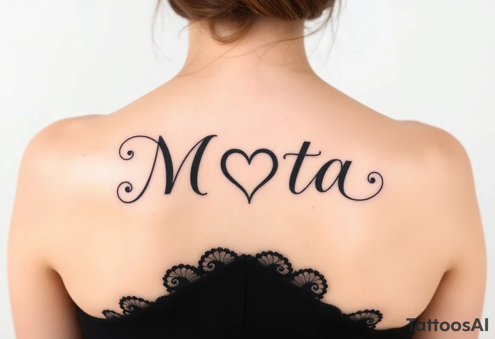 The name Mota with a heart tattoo idea