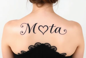 The name Mota with a heart tattoo idea