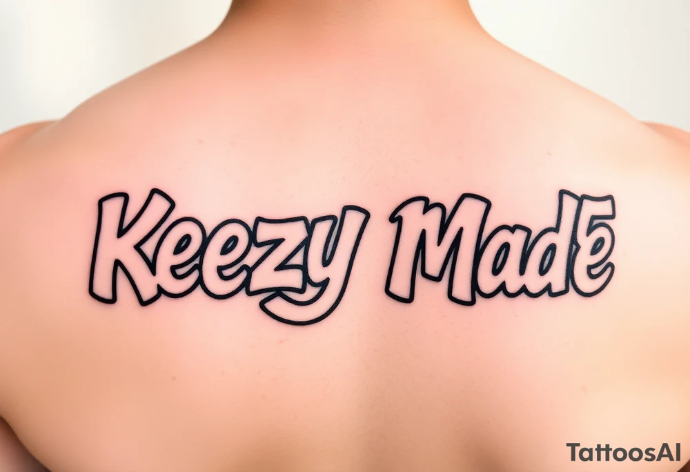 Rounded bubble graffiti style lettering  (KeezY MadE) tattoo idea