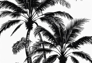 tree palm but swap leaves with palms tattoo idea
