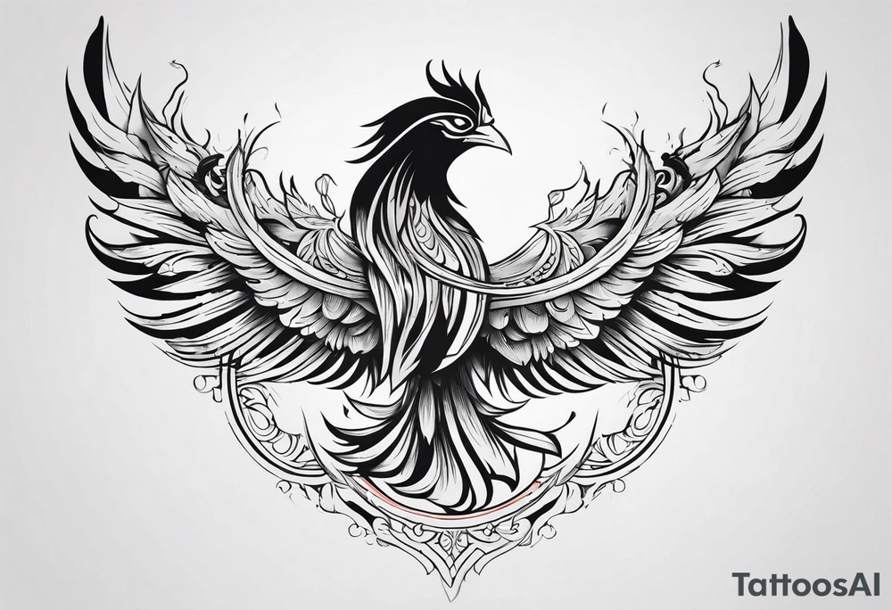 Phoenix for men arm with lot of details tattoo idea