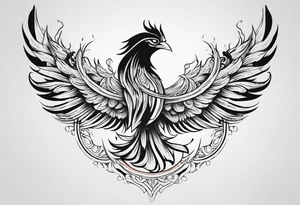Phoenix for men arm with lot of details tattoo idea