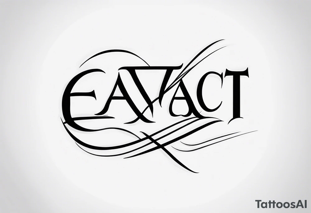 Make a tattoo in a simple letter type with the word "Exact" tattoo idea