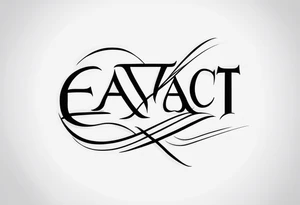 Make a tattoo in a simple letter type with the word "Exact" tattoo idea