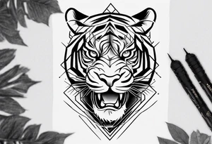 Electricity Tiger forearm tattoo tattoo idea