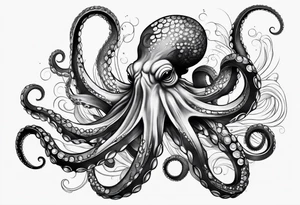Octopus peaceful waves tattoo idea
