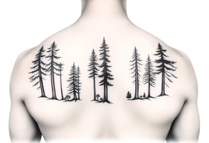 Triple J or three J's to represent a family. It should include trees or woods in the design but have either three J's or "Triple J" in the design. It should have limited coloring. tattoo idea