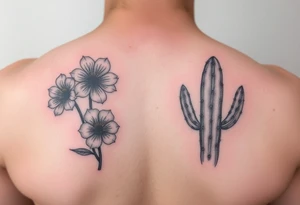 Birth flower for June July December for my kids and a cactus to represent sober dry journey tattoo idea