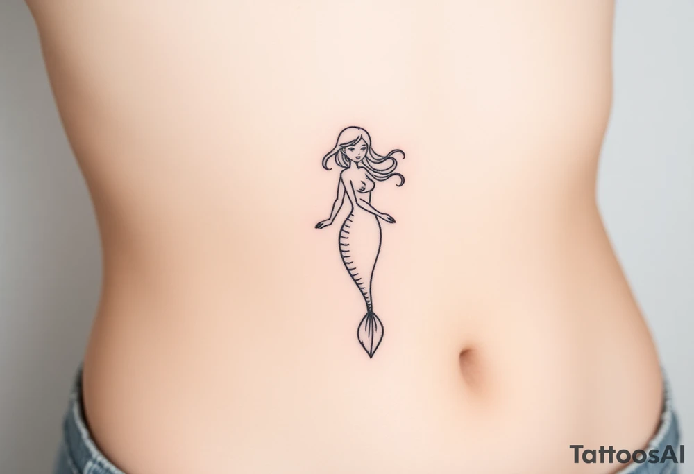 Mermaid light grainy tattoo idea