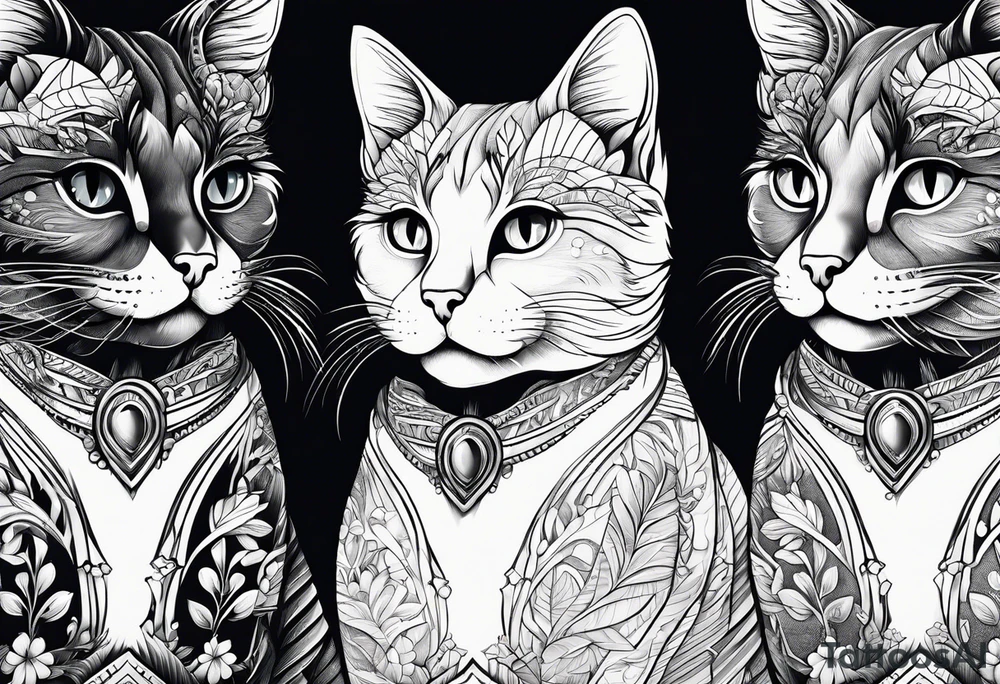 Childish cat tattoo idea