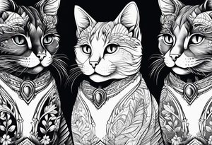 Childish cat tattoo idea
