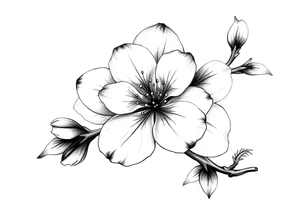 Cherry blossom with round petals tattoo idea