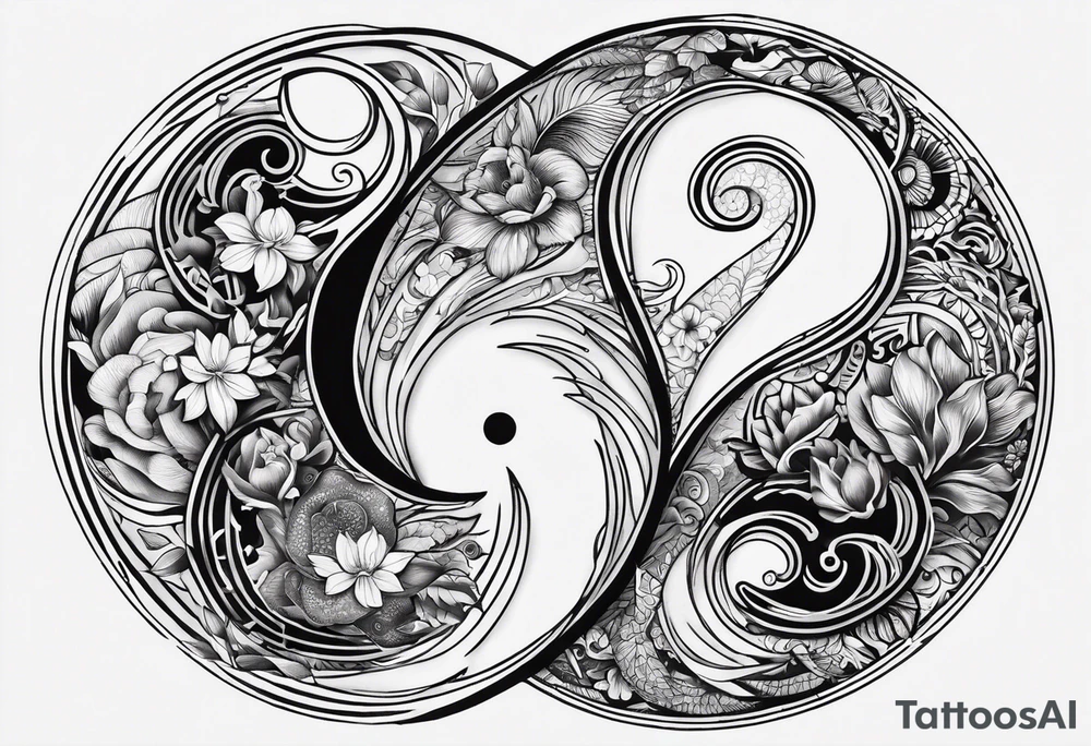 Yin et Yang qui représente l'ennuie et la souffrance tattoo idea