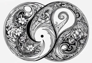 Yin et Yang qui représente l'ennuie et la souffrance tattoo idea