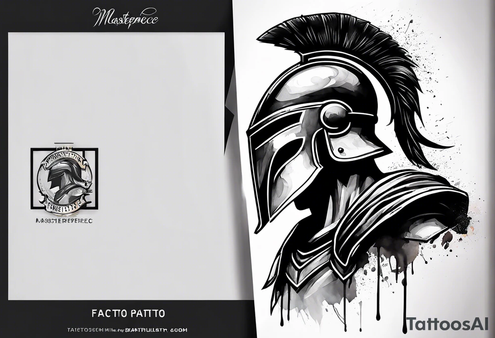 Faceless Spartan warrior tattoo idea
