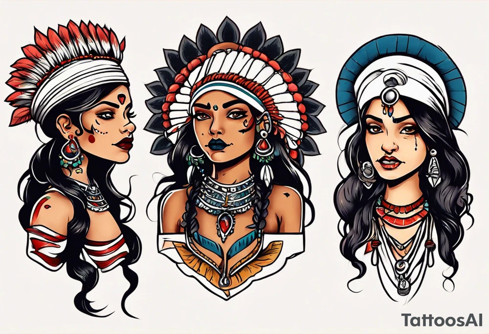 Indian girl tattoo idea