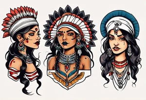 Indian girl tattoo idea