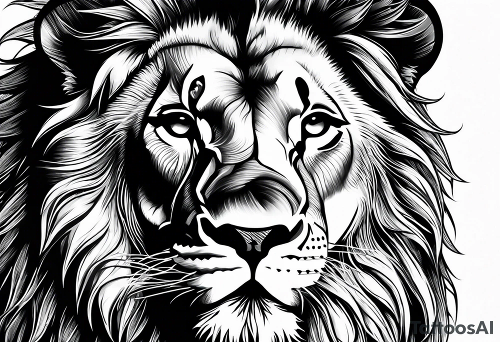 lion face tattoo idea