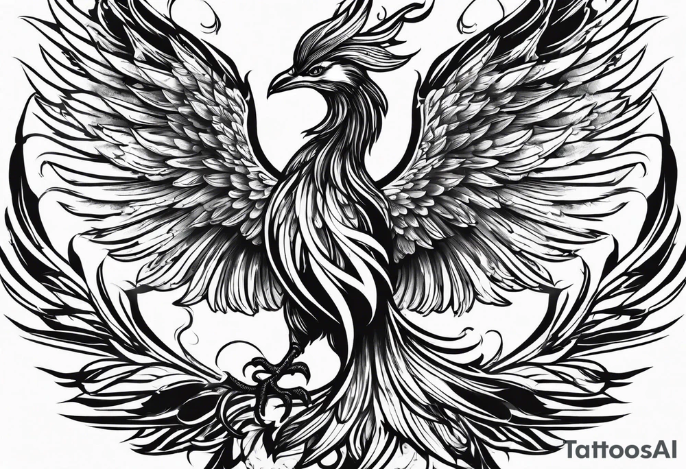 Small phoenix rising up. For mom memory. Little details tattoo idea