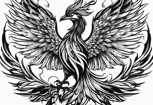 Small phoenix rising up. For mom memory. Little details tattoo idea