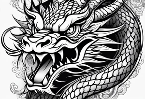 chinese dragon face tattoo idea