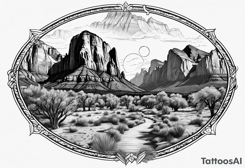 Zion national park, forearm tattoo idea