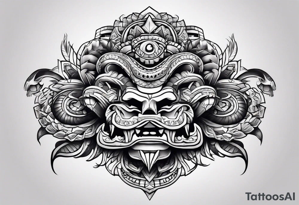 Aztec snake tattoo idea