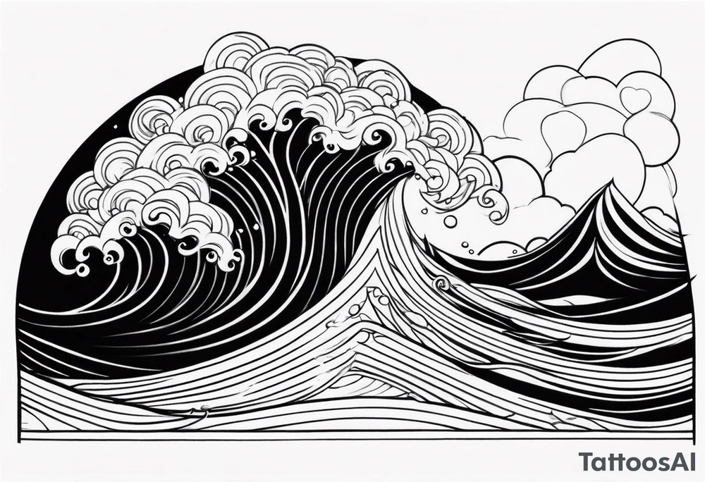 Ocean Waves Motion tattoo idea