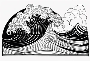 Ocean Waves Motion tattoo idea