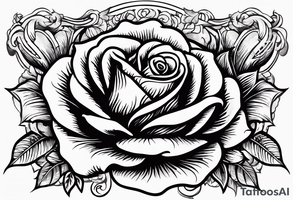 rose and text 1995 tattoo idea