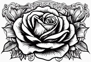 rose and text 1995 tattoo idea