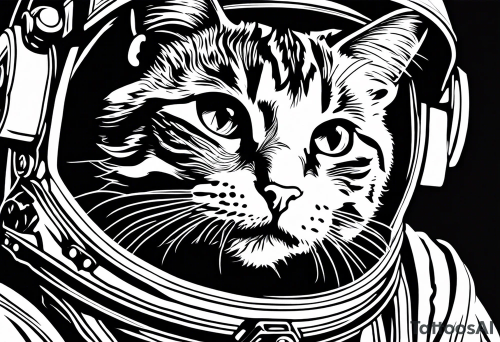 astronaut cat tattoo idea