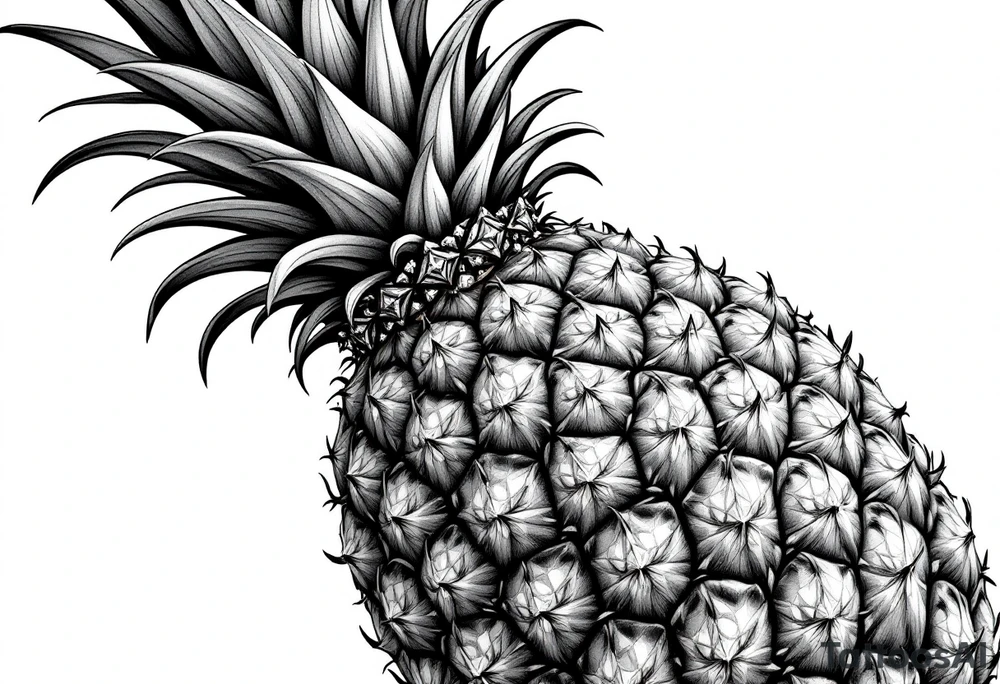 pineapple with diamonds and magestic, crown, vagina, anus, pubic tattoo idea