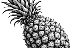 pineapple with diamonds  and magestic, crown, vagina, anus, pubic tattoo idea