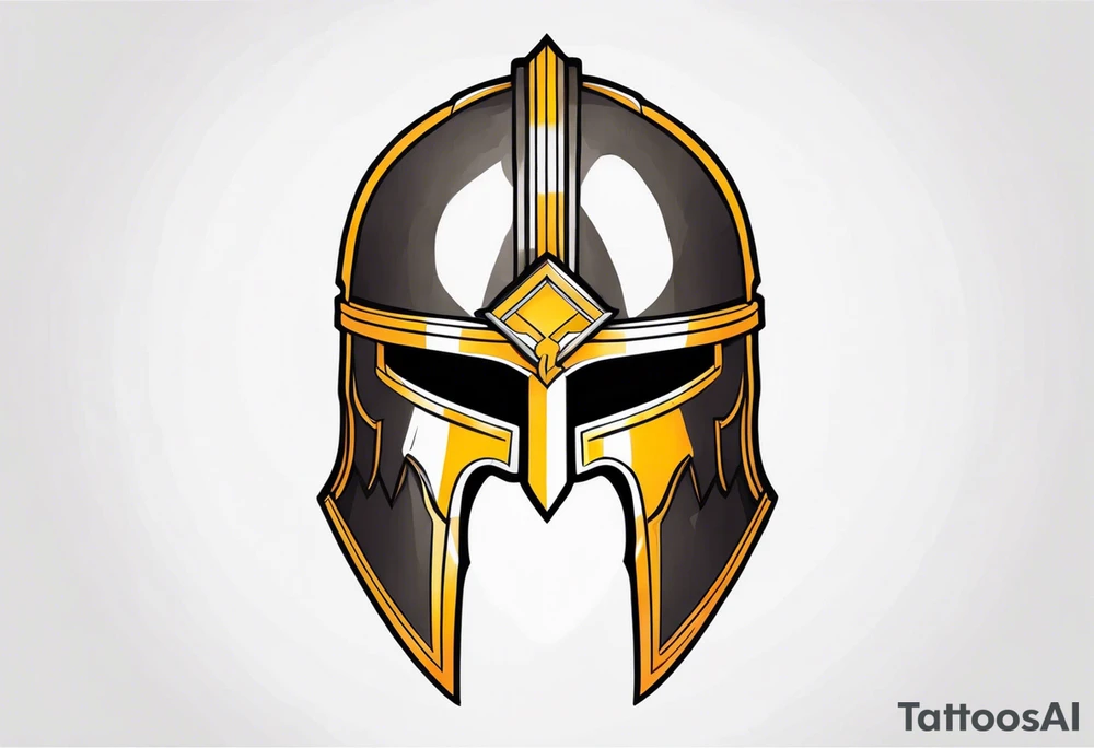 Ancient spartan helmet in a trinity symbol tattoo idea